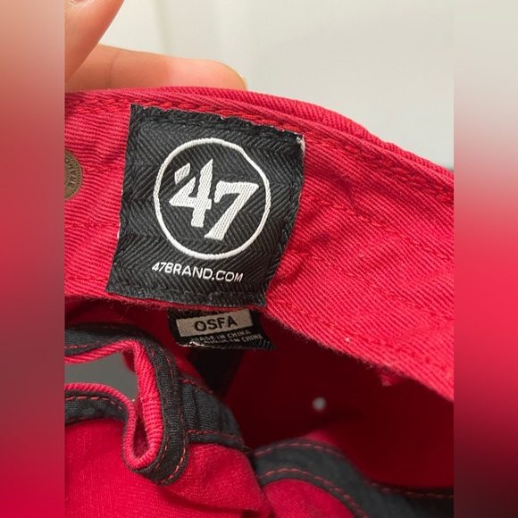 Chicago Bulls 47 Brand Adjustable Hat Baseball Cap Red - Picture 5 of 8